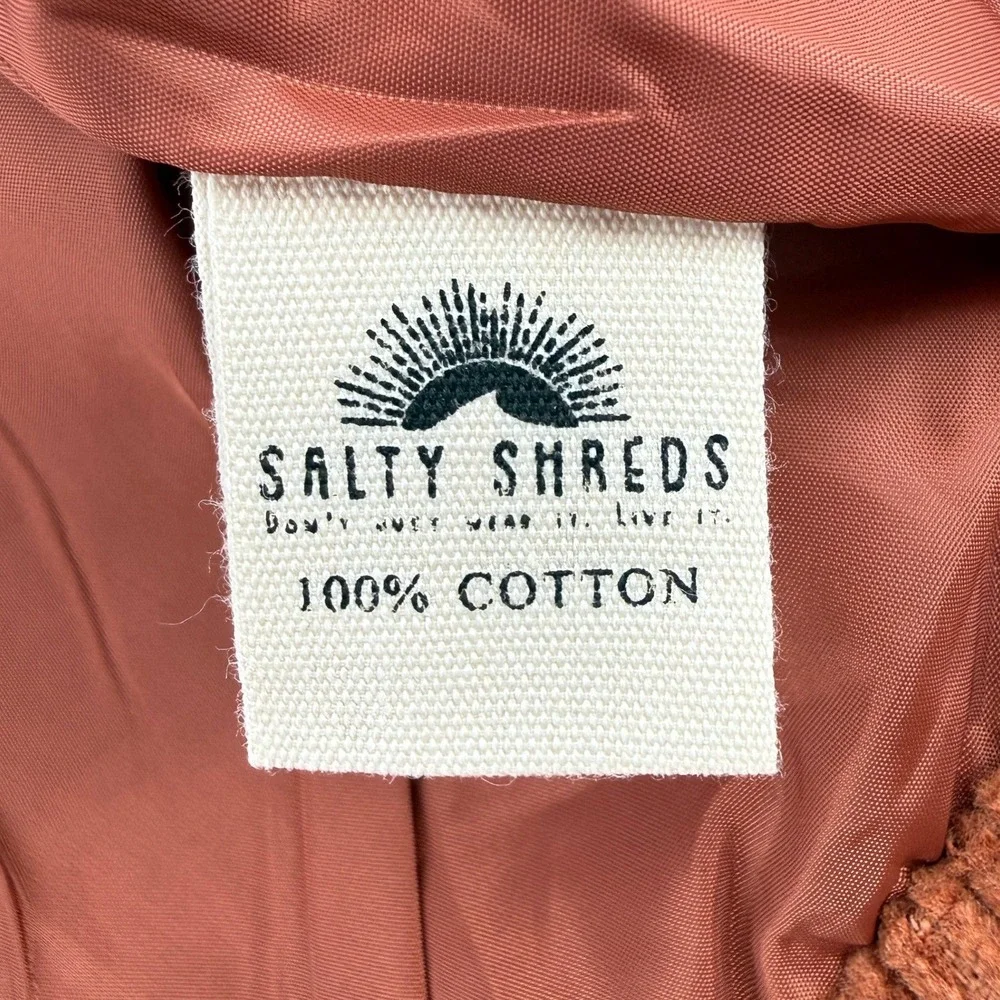 Salty Shreds Corduroy Full Zip Jacket Rust Brown Baby 6-12 M Surfer Boho Hipster